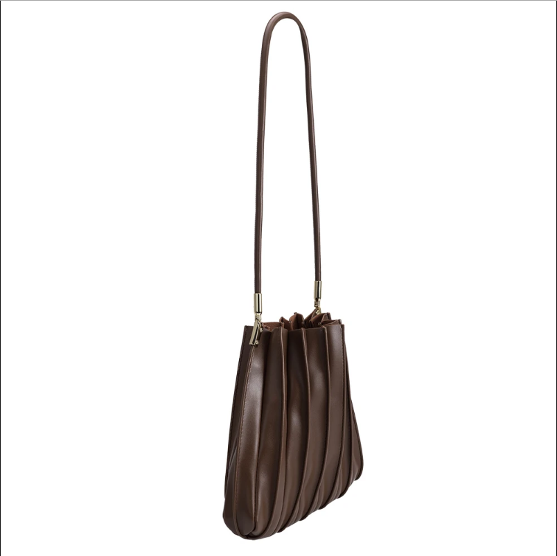 Carrie Pleated Shoulder Bag - Chocolate