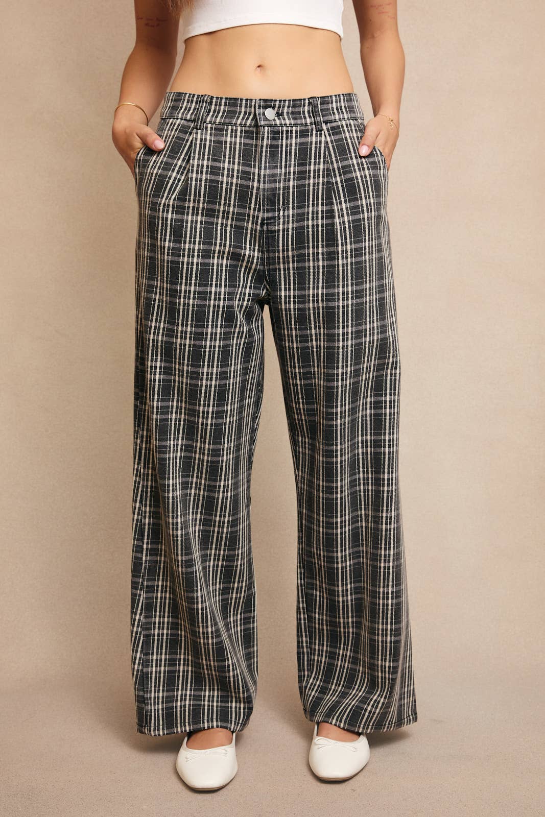 Ziggy Plaid Denim Pants