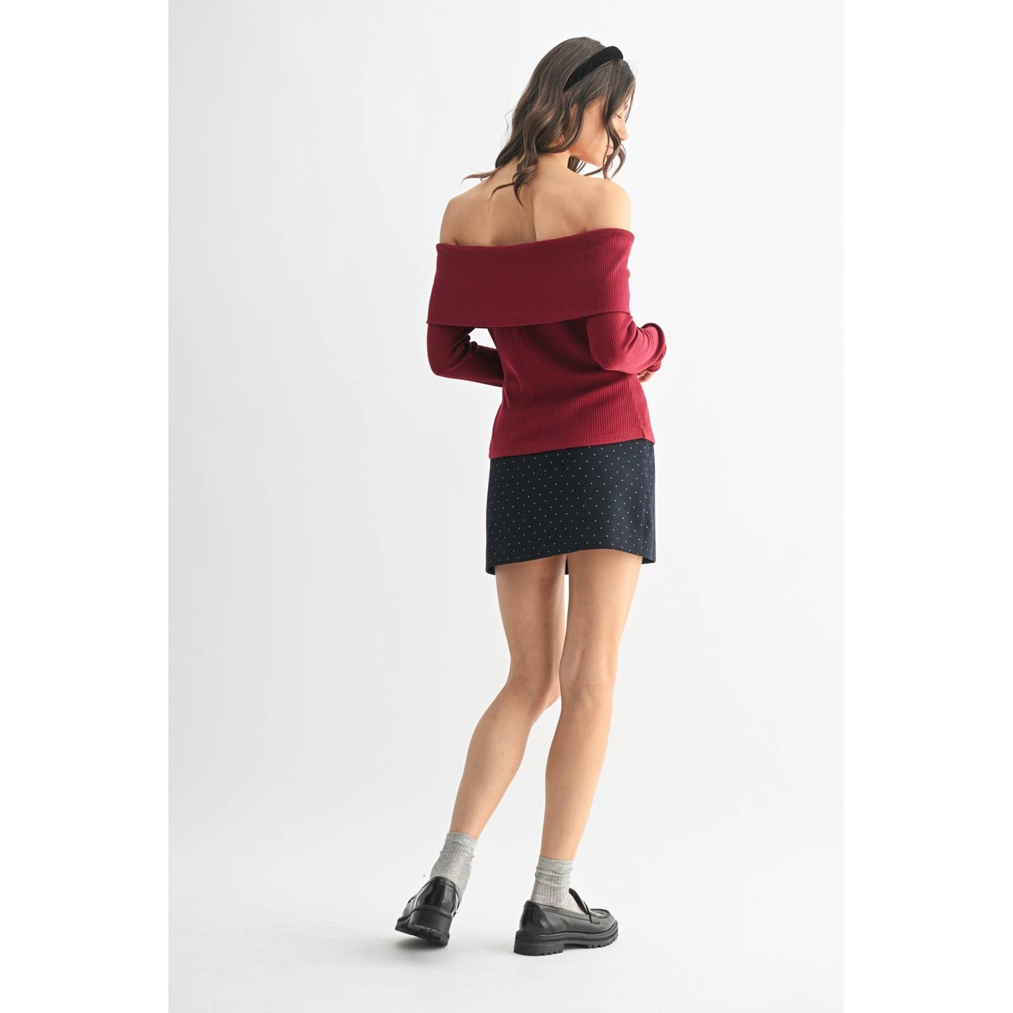 Sabrina Ribbed Off The Shoulder Top - Two Colors