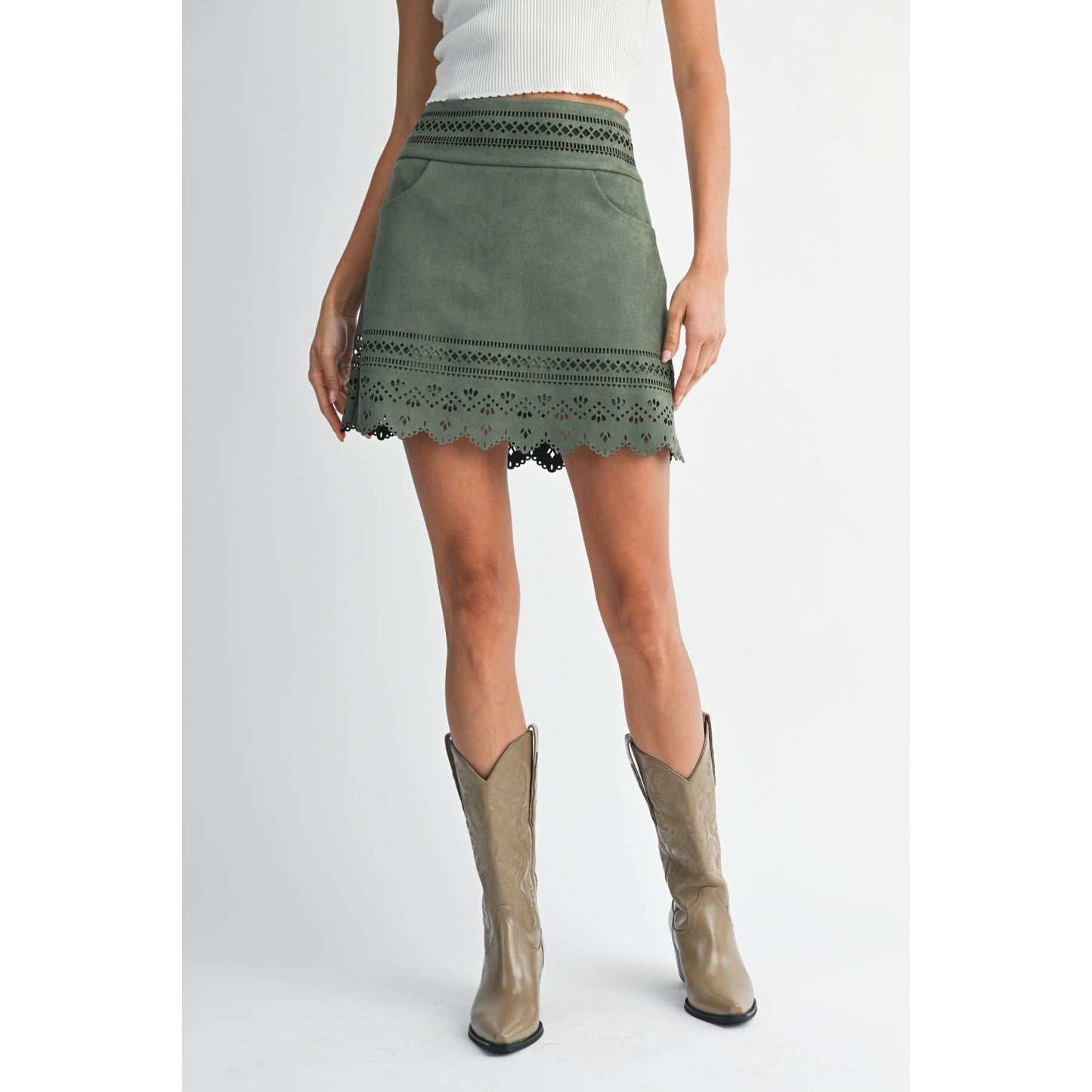 Reagan Laser Cut Skirt