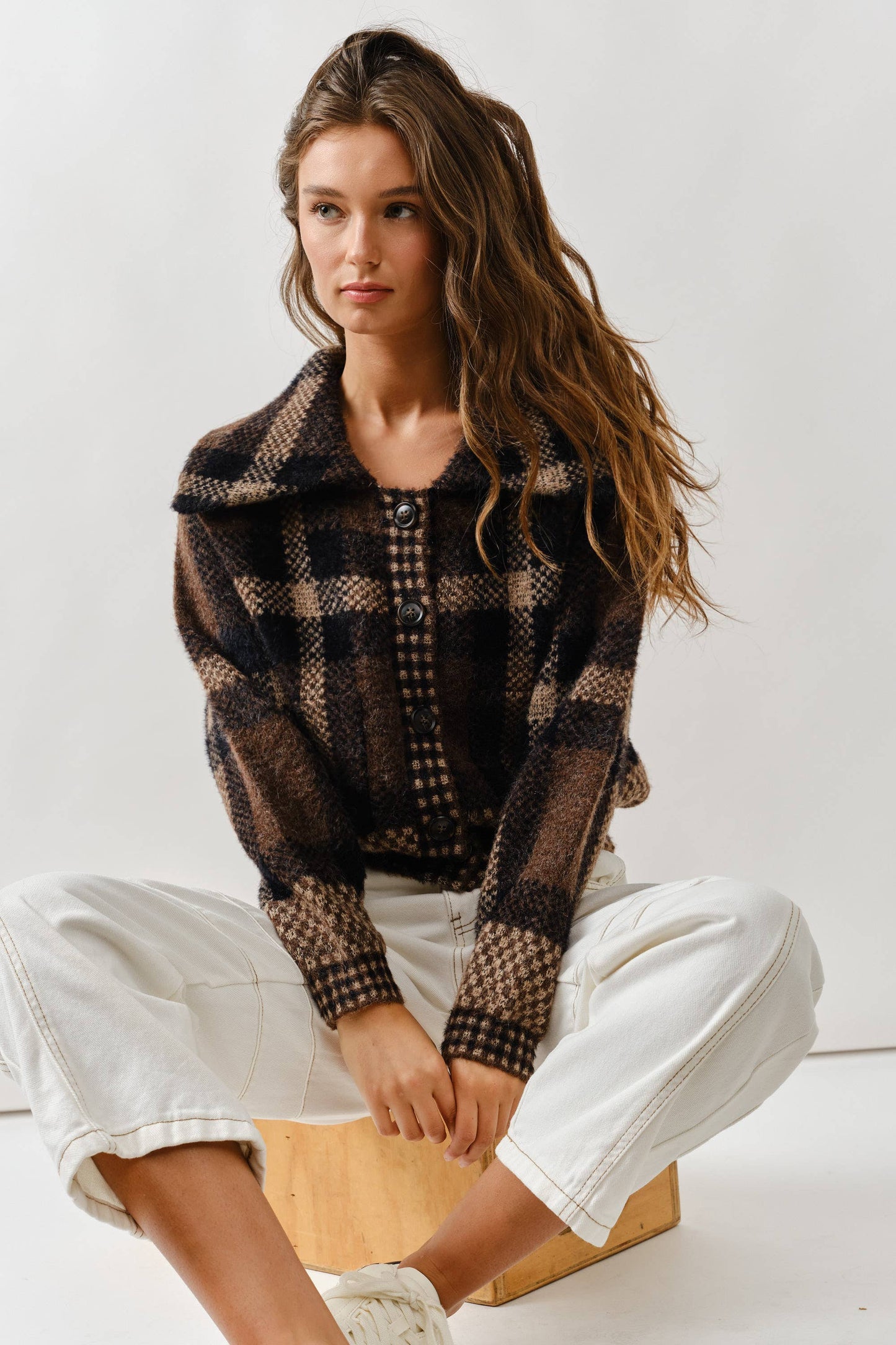 Katrina Mixed Plaid Cardigan