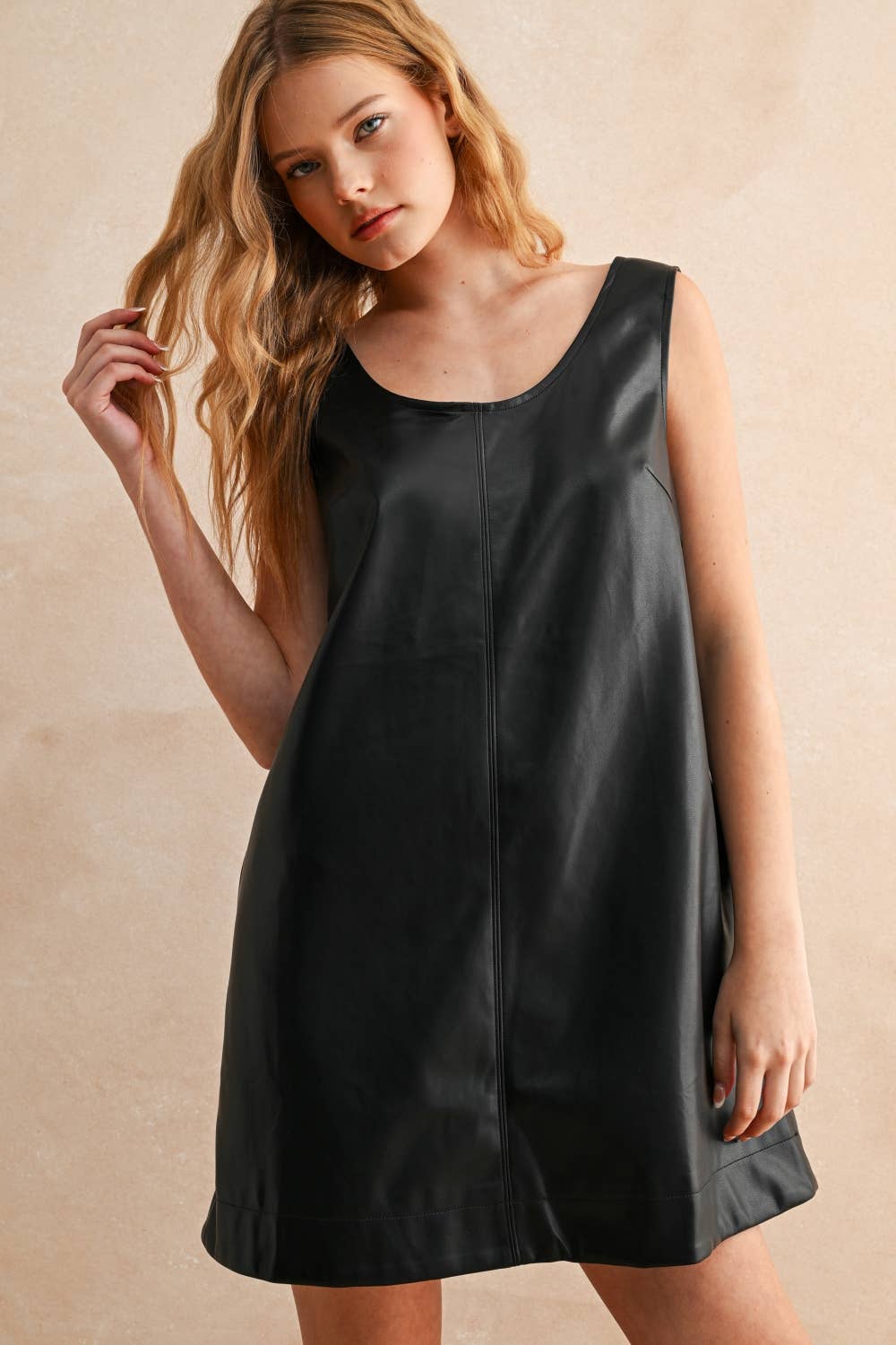 Aniston Leather Jumper Dress