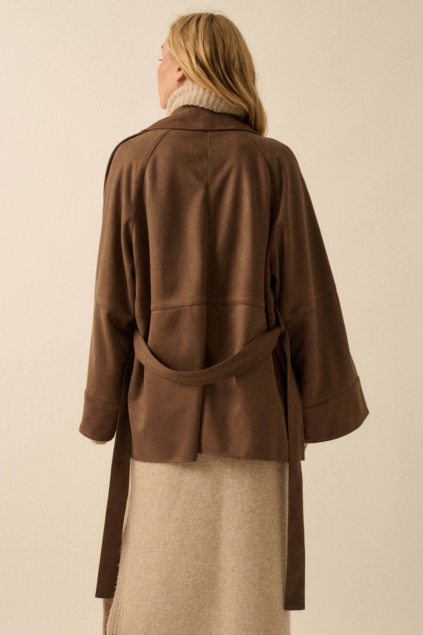 Christa Suede Belted Trench Coat- Two Colors
