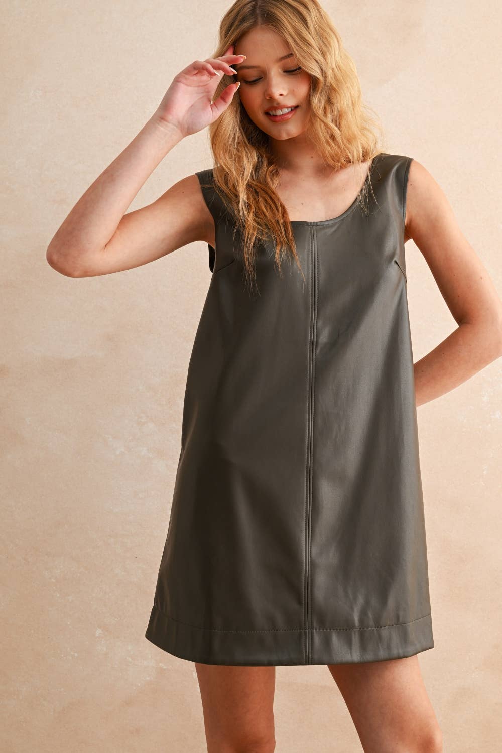 Aniston Leather Jumper Dress