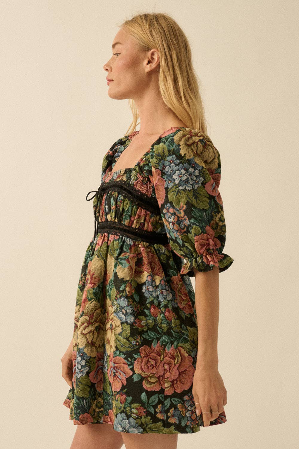 Nora Jacquard Tapestry Mini Dress