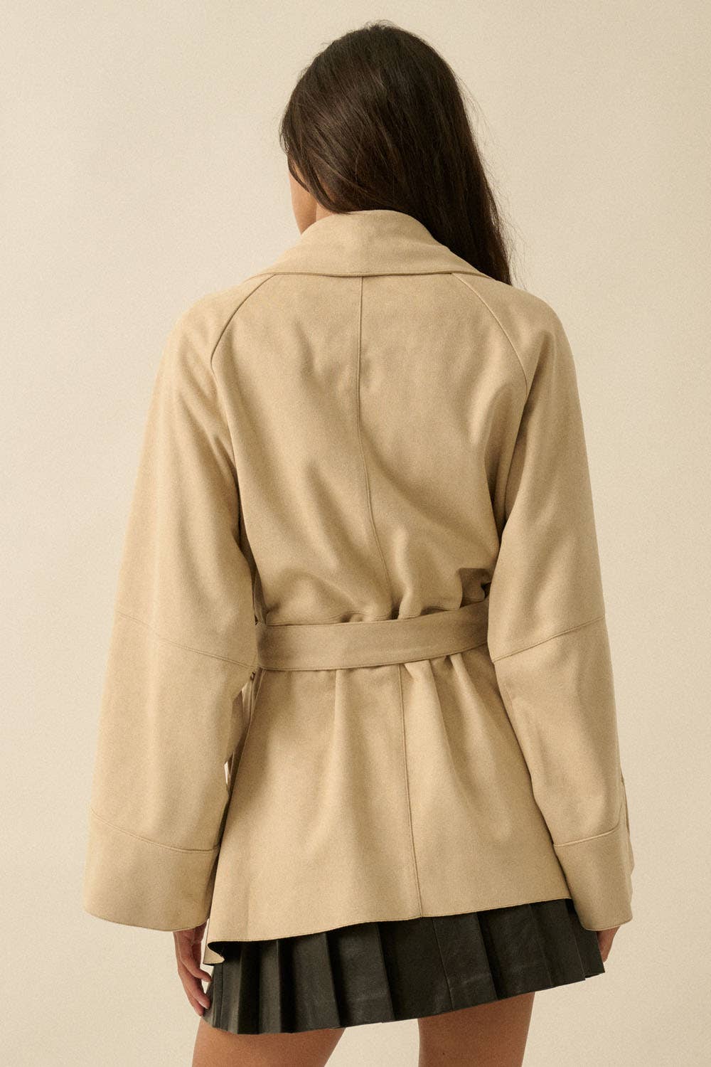 Christa Suede Belted Trench Coat- Two Colors