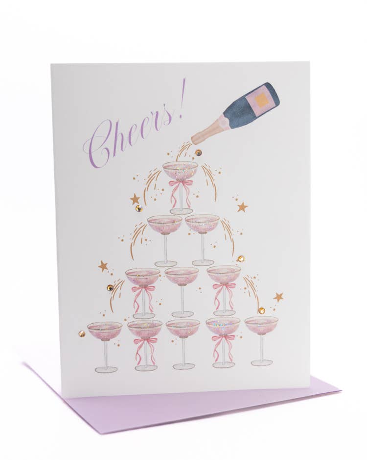 'Champagne Cheers' Congratulations Card