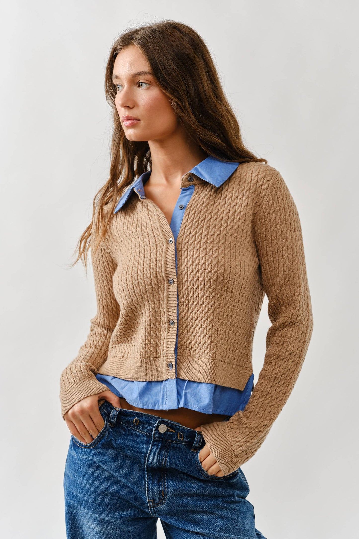Serena Mixed Media Cardigan