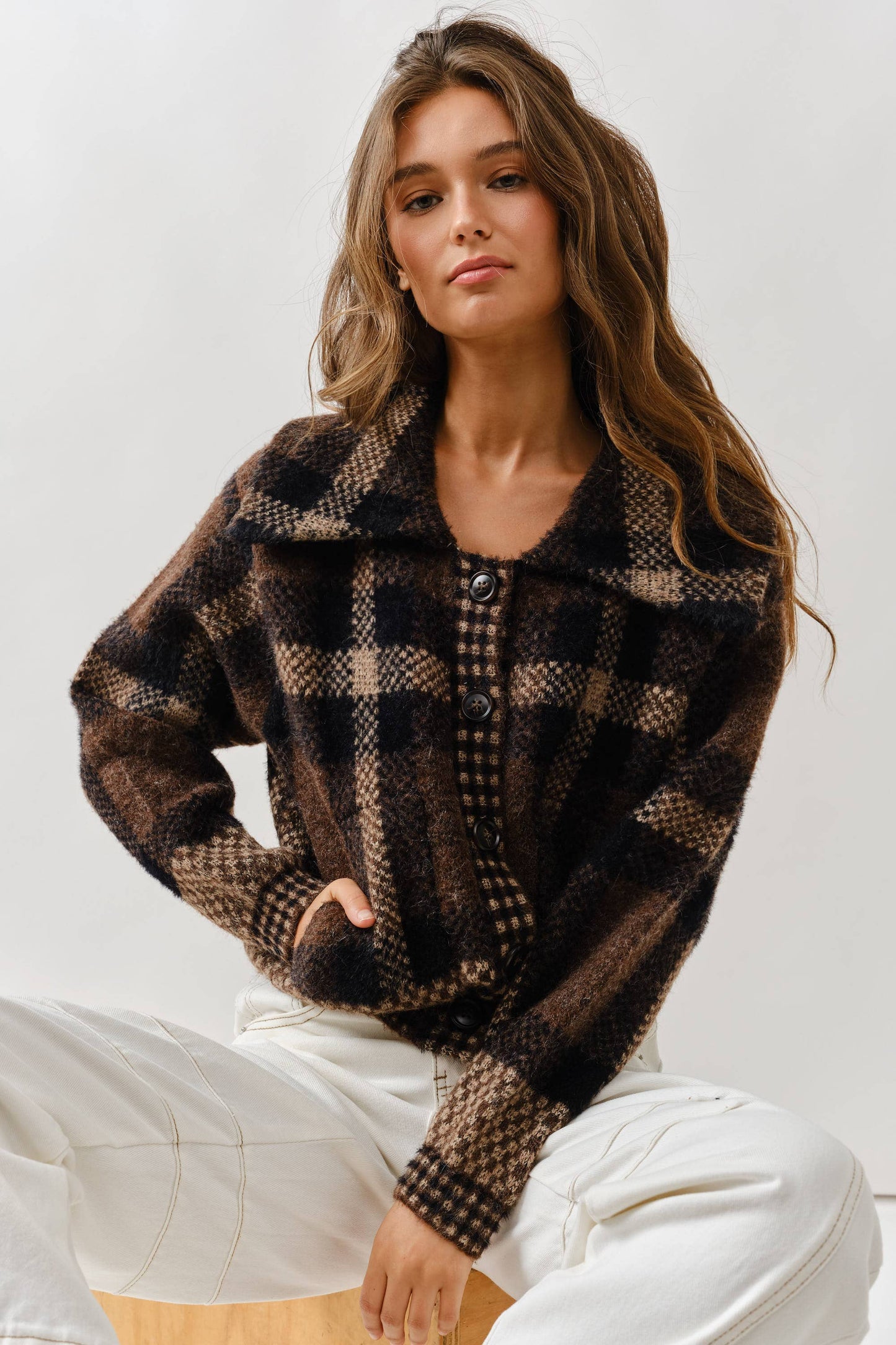 Katrina Mixed Plaid Cardigan