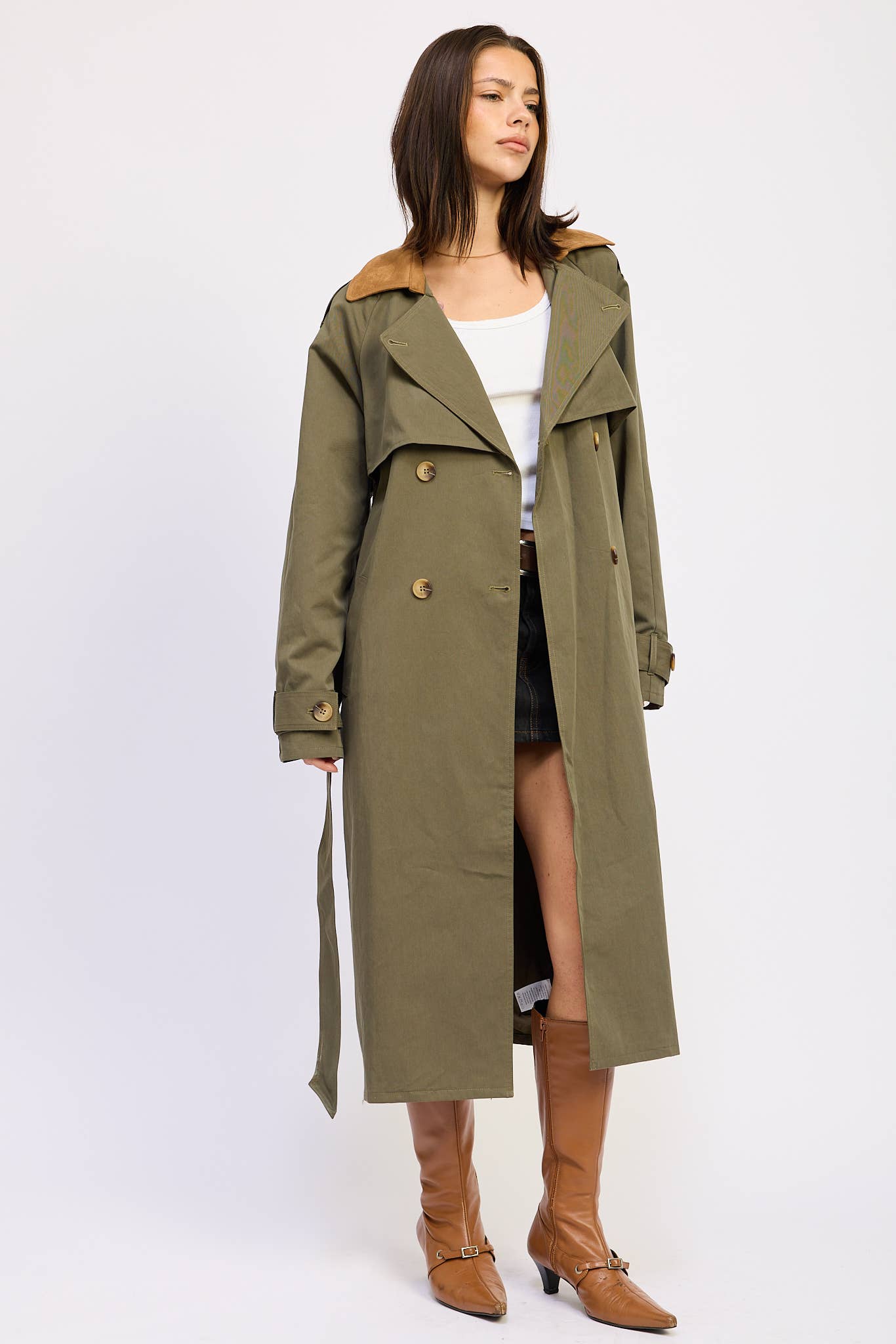 Kalenna Contrast Collar Trench Coat
