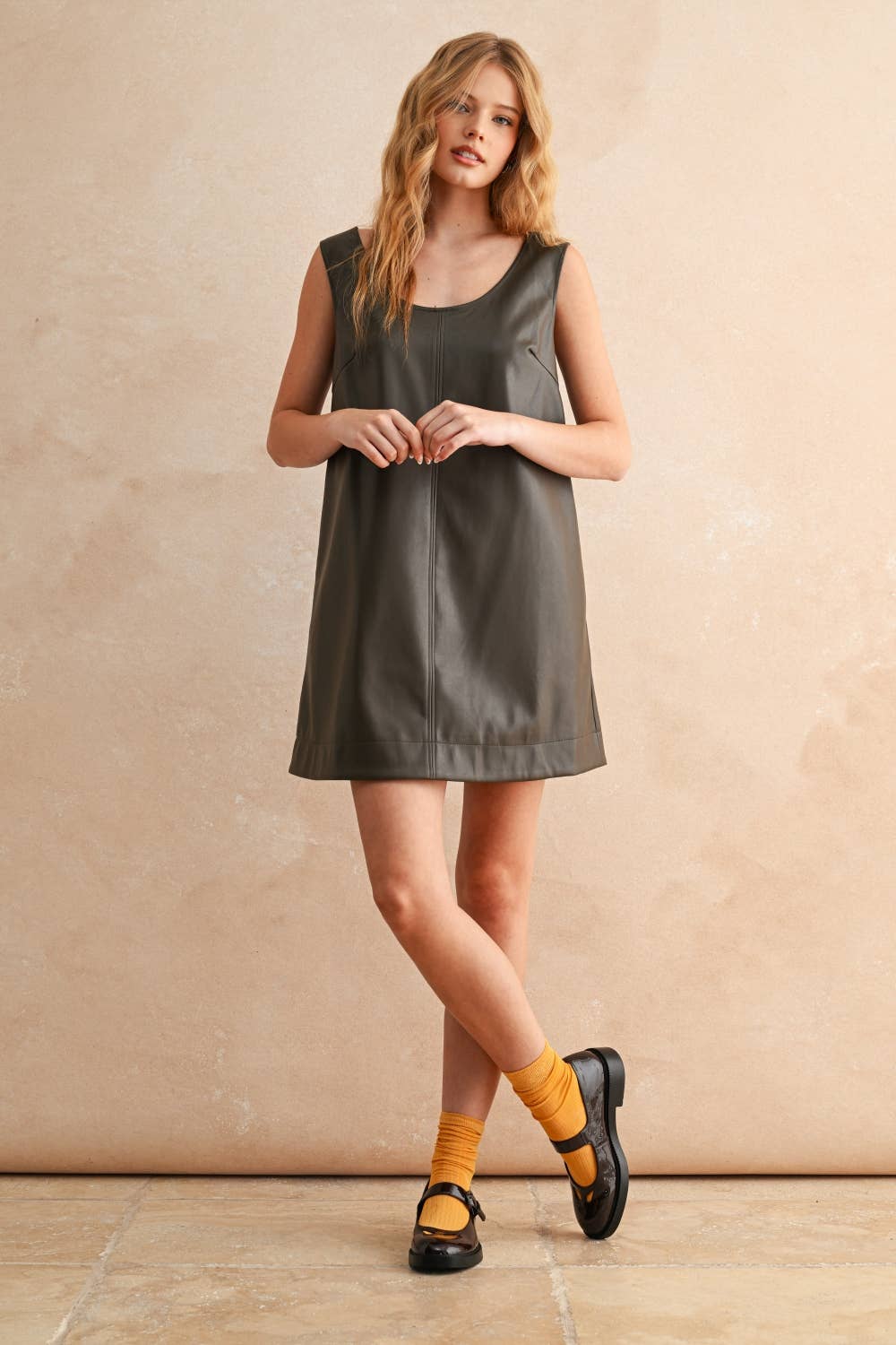 Aniston Leather Jumper Dress