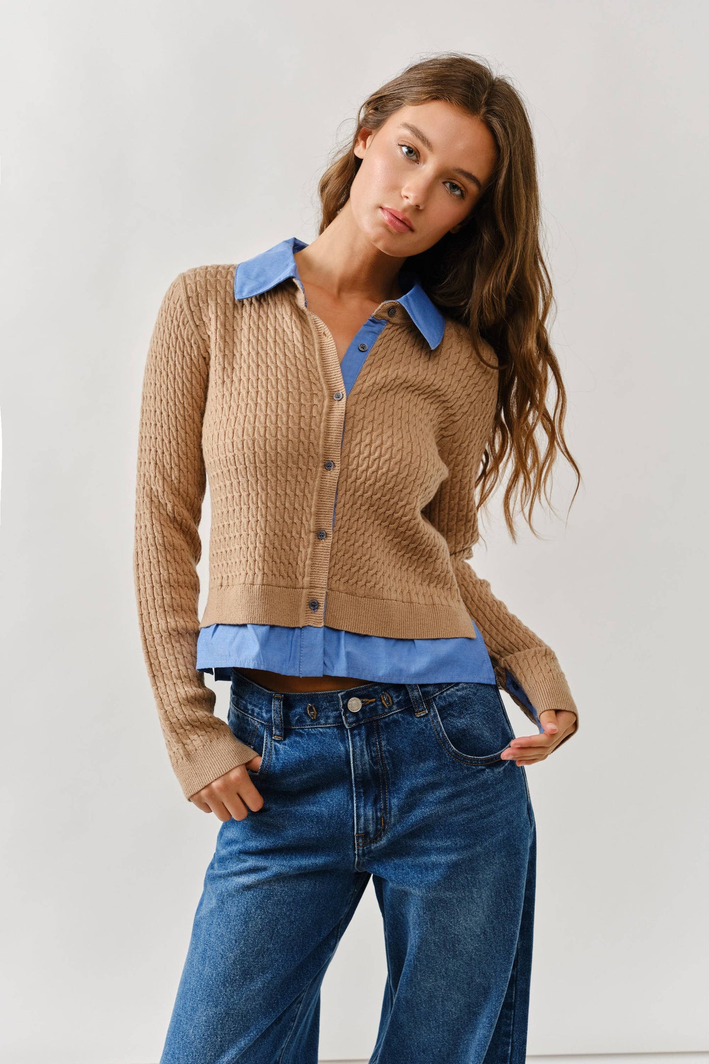 Serena Mixed Media Cardigan