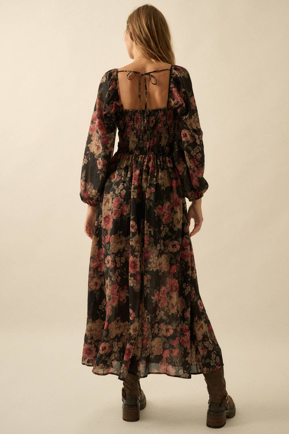 Violet Velvet Trim Maxi Dress