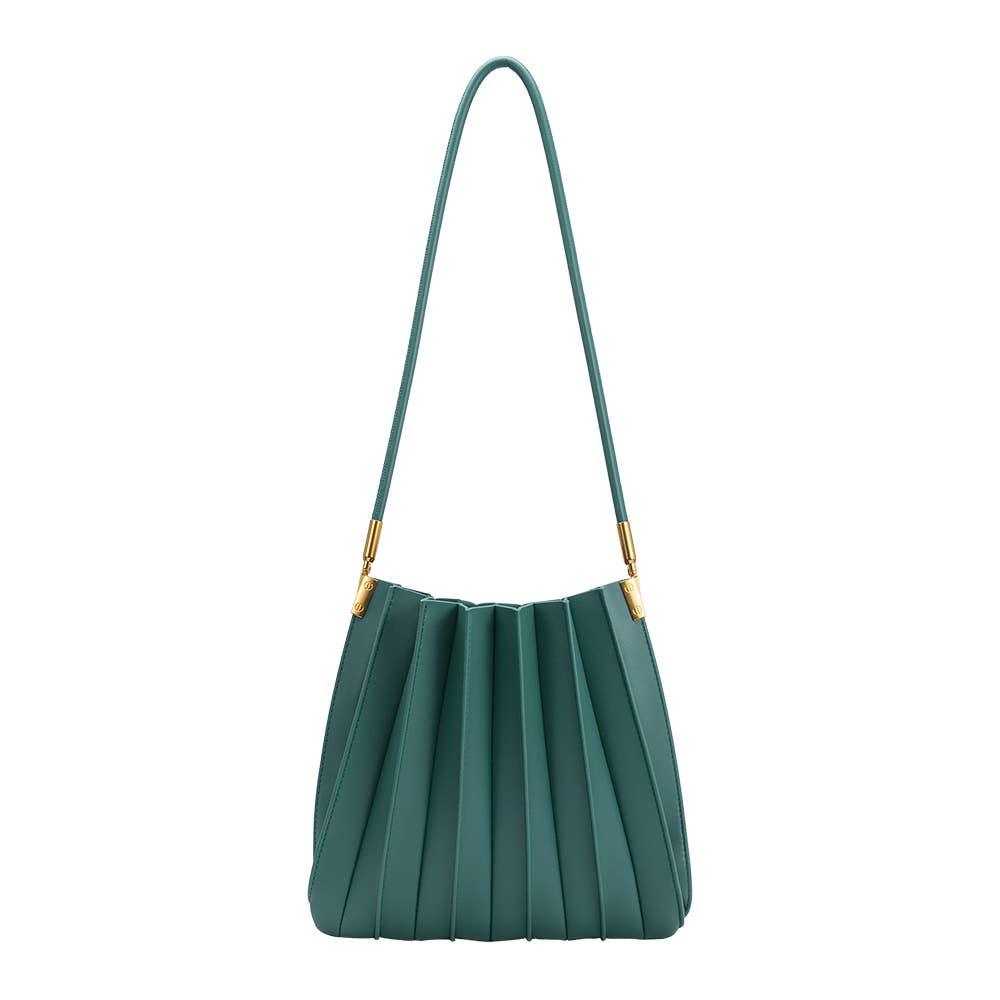 Carrie Pleated Shoulder Bag- Peacock