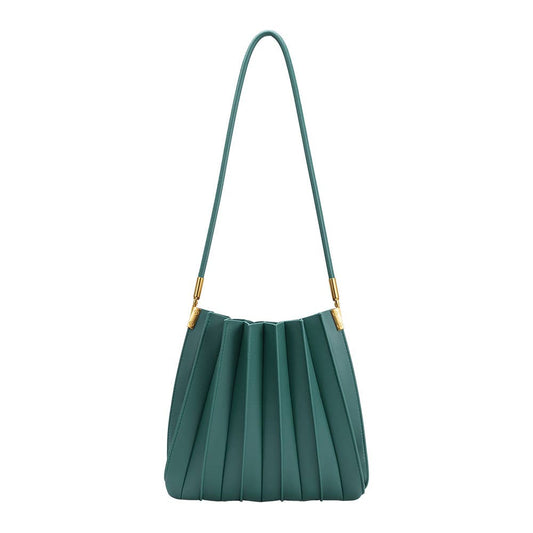 Carrie Pleated Shoulder Bag- Peacock