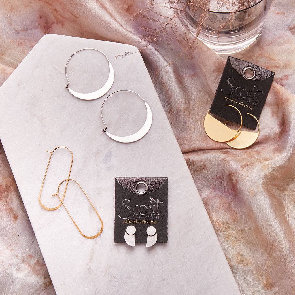 Lunar Hoop Earrings - Two colors