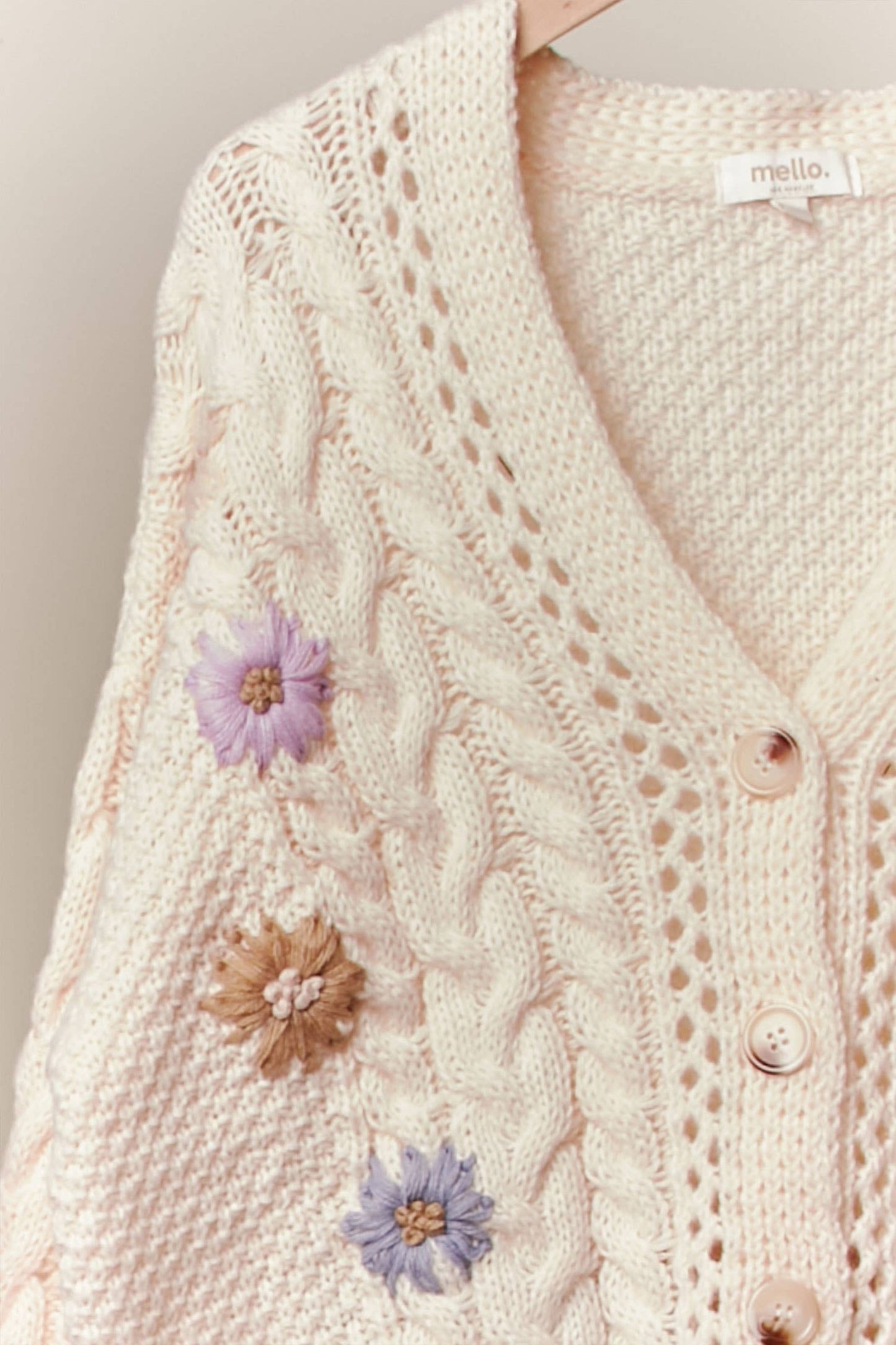 Daisy Cable Knit Cardigan