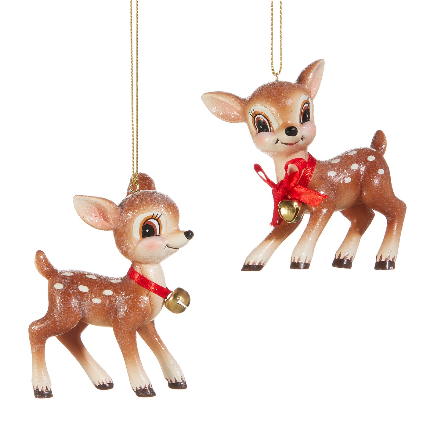 Cutesy Retro Deer Ornaments