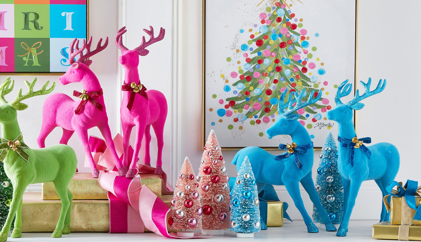 Vintage Pink Ball Brush Trees