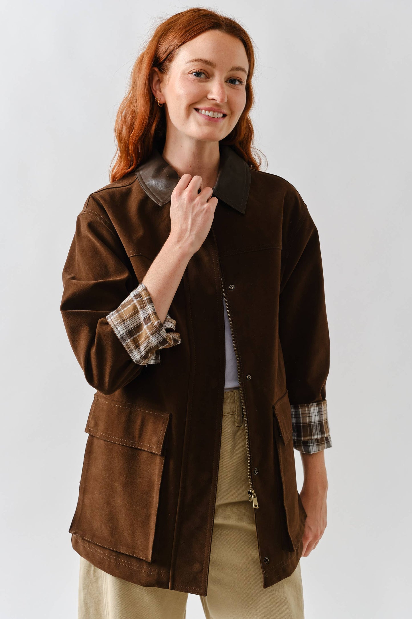Quinn Contrast Barn Jacket- Two Colors