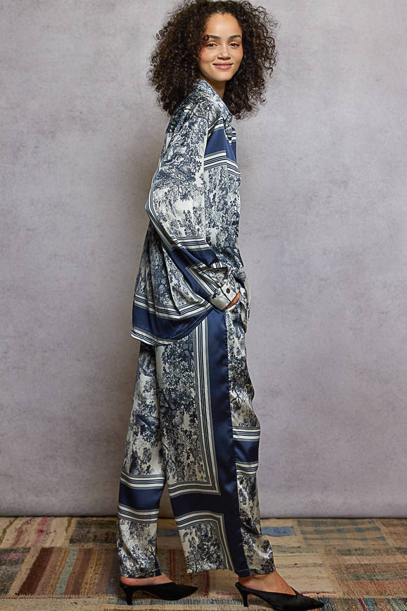 Midnight Silk Drawstring Pants