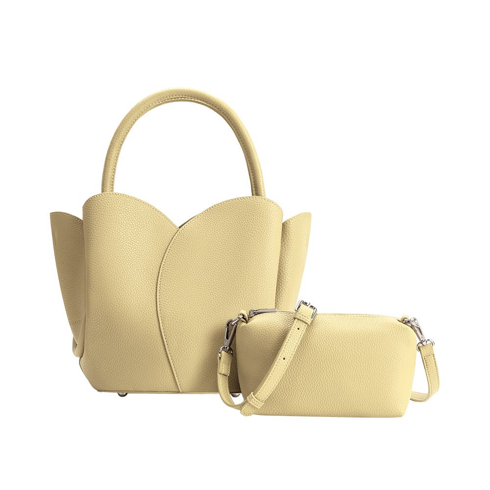 Tulip Top Handle Handbag - Butter