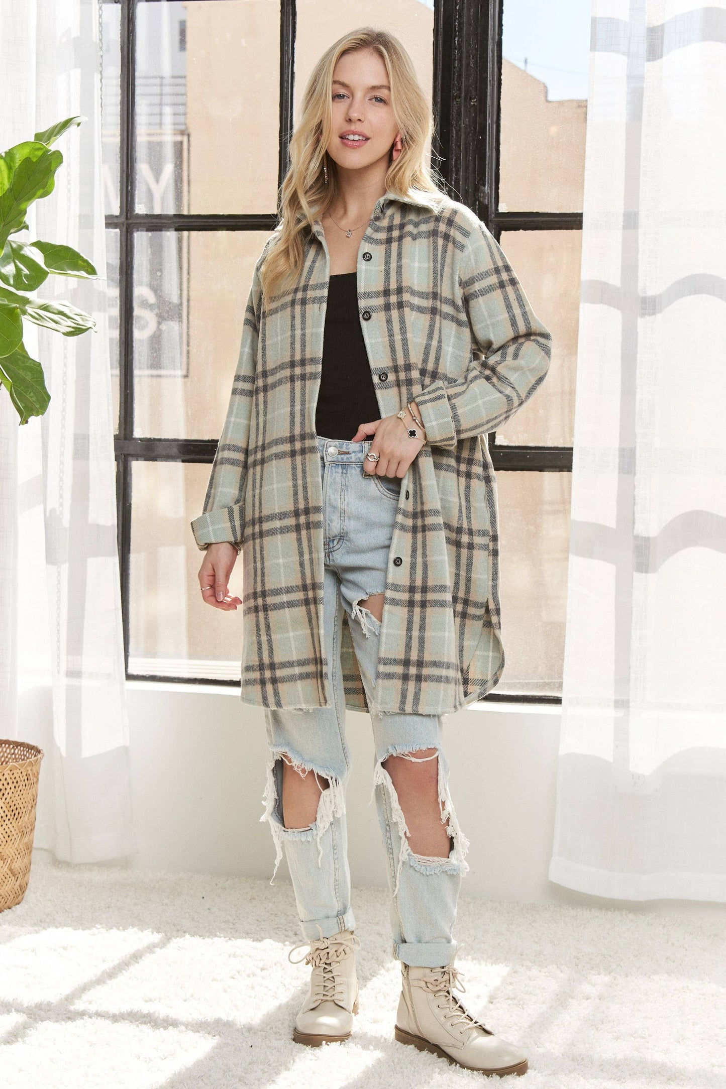 Becca Long Flannel Shacket