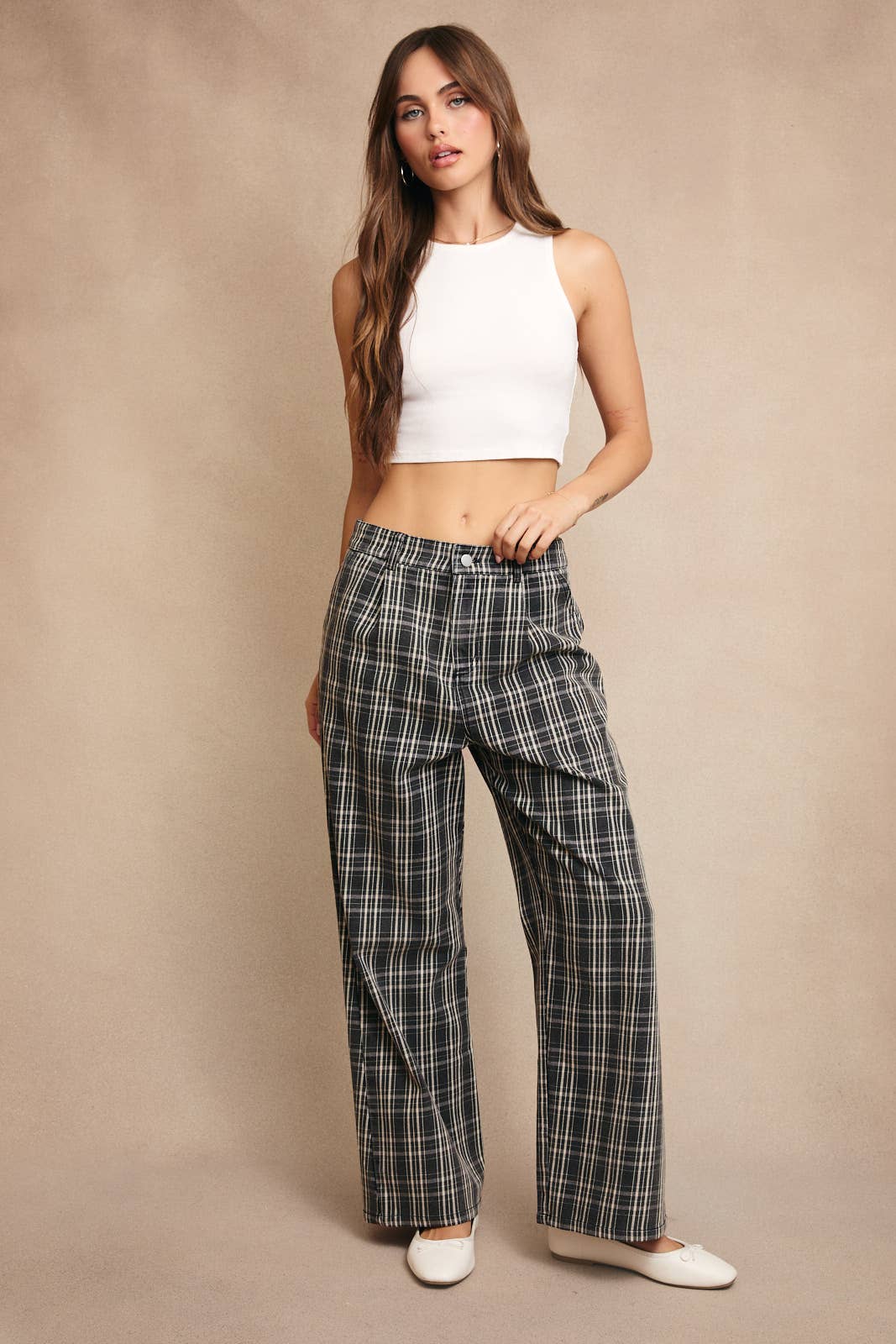 Ziggy Plaid Denim Pants