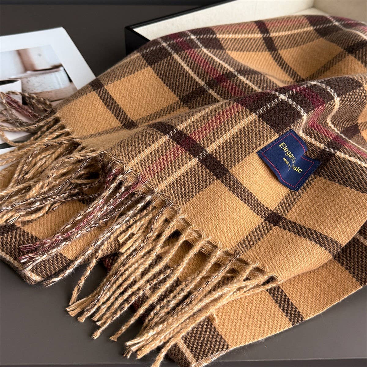 Chelsea Plaid & Houndstooth Scarf