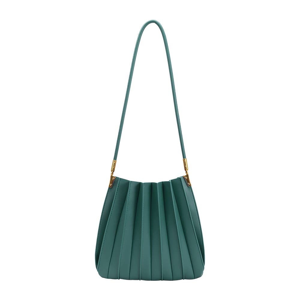 Carrie Pleated Shoulder Bag- Peacock
