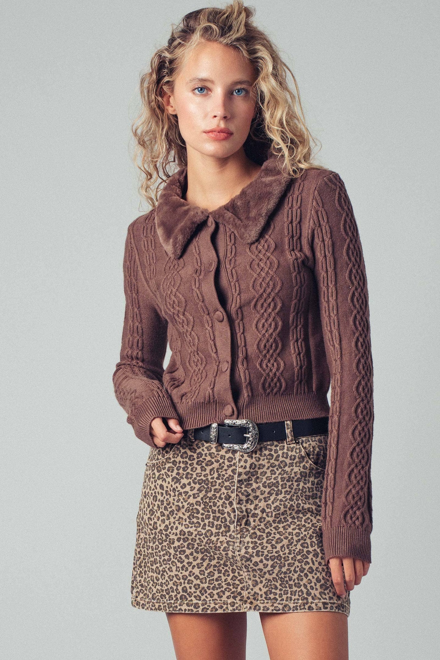 Ellie Fur Collar Cardigan