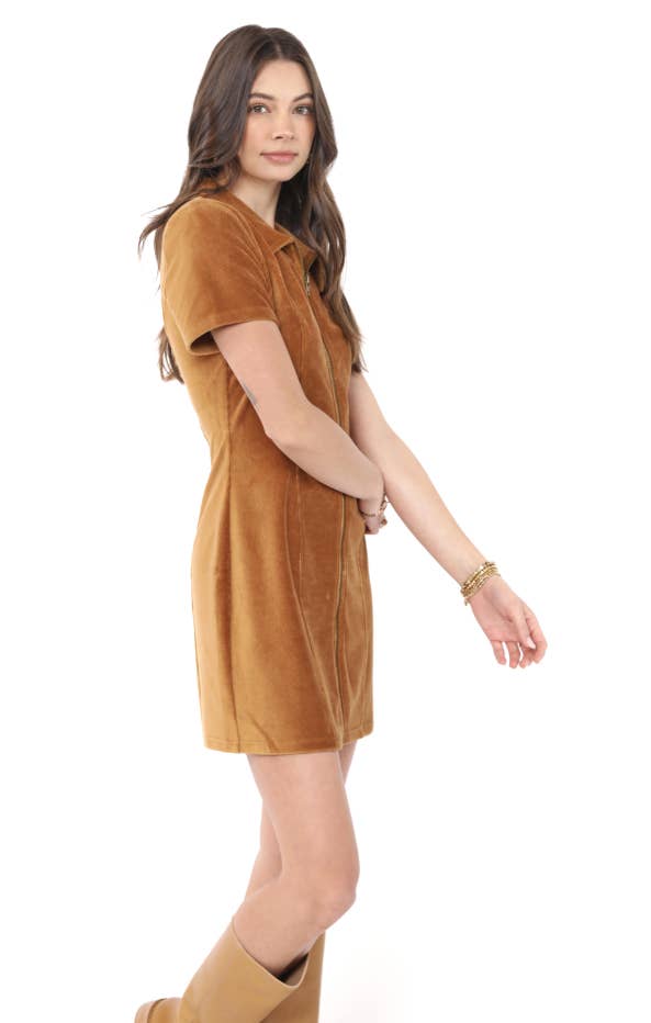 Julia Zip Front Mini Dress