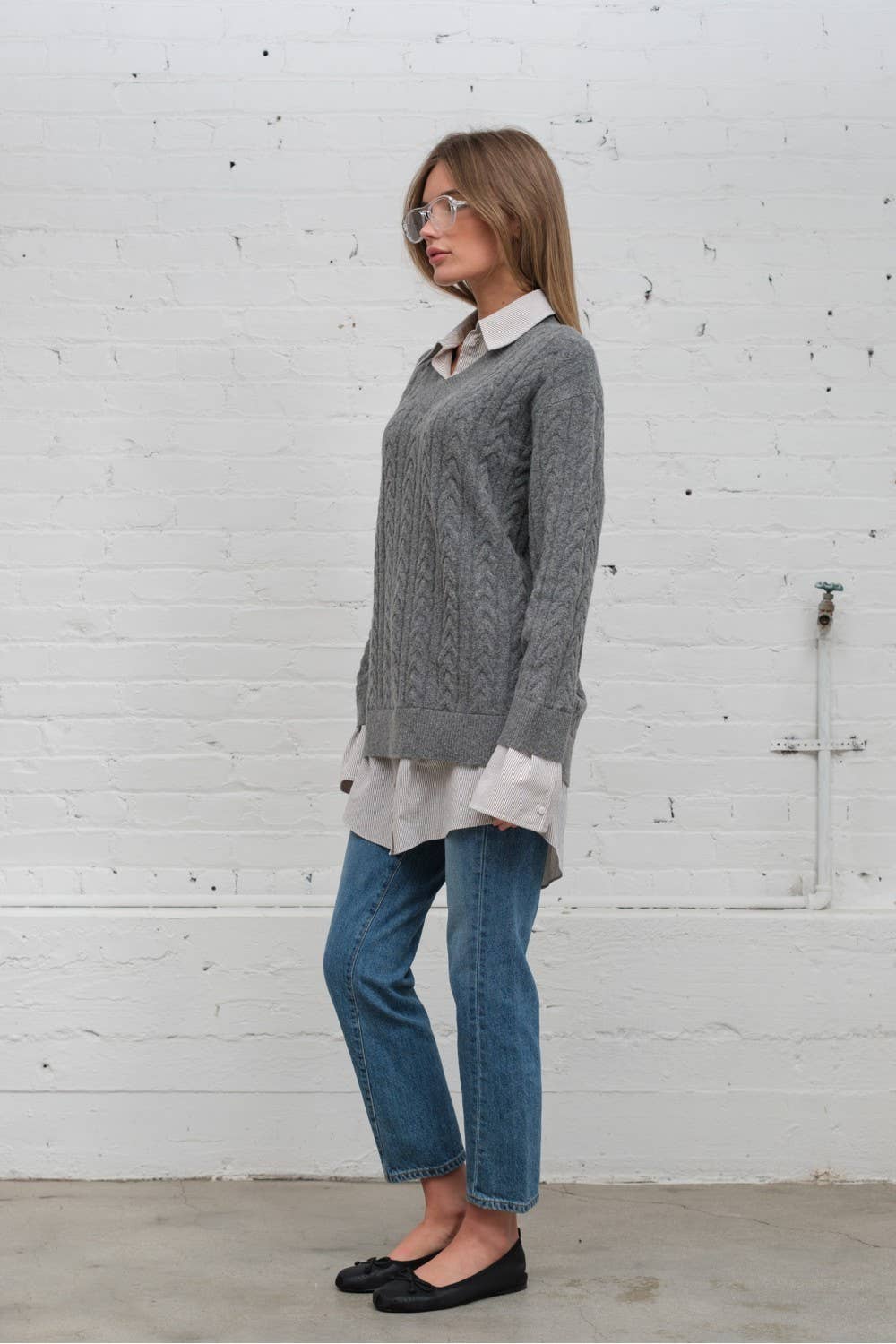 Kelsey Cable Sweater Shirt Dress