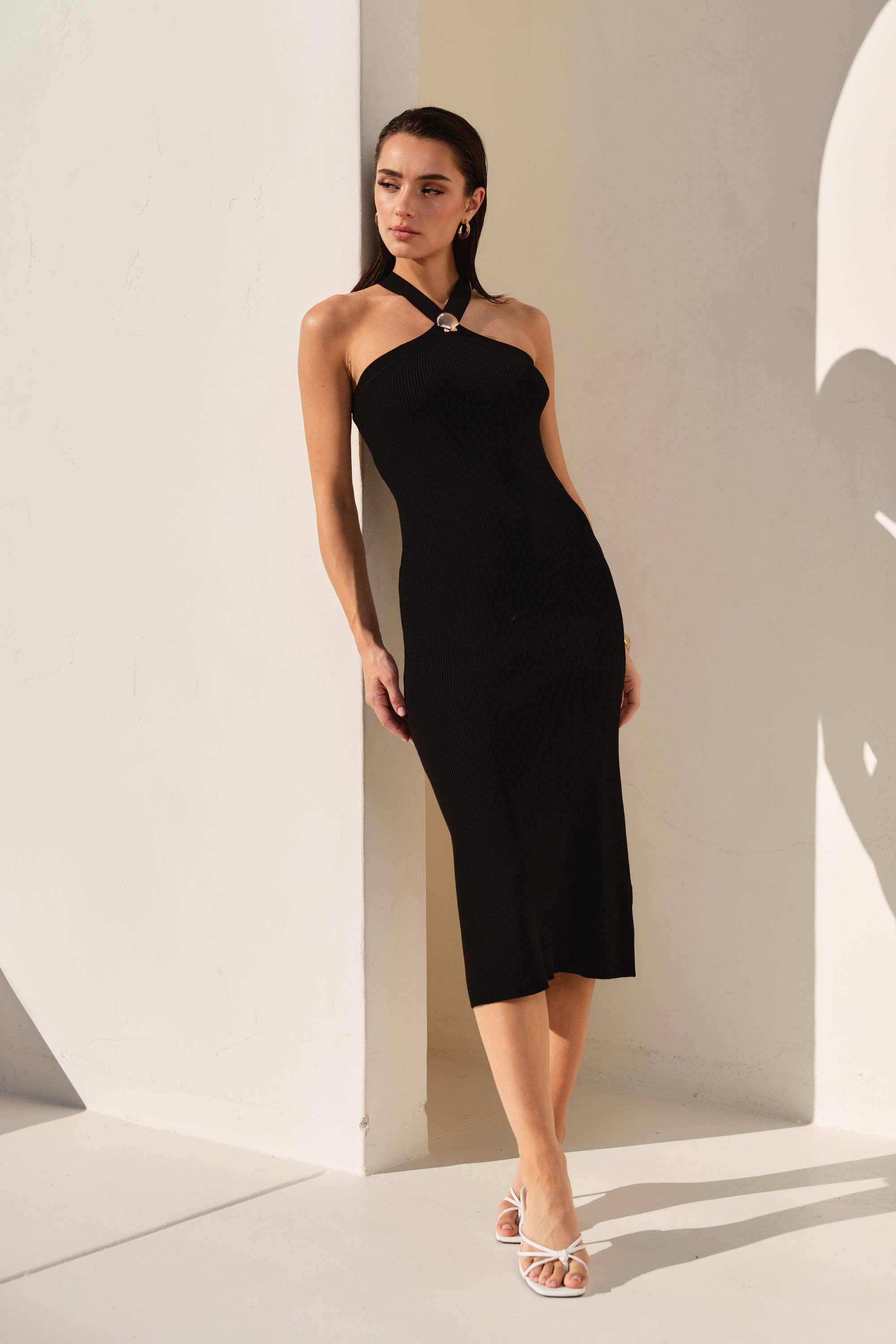shell halter dress Serena L SIZE:XXXL Perfect for casual coastal subtle feather details Buy Seafoam Green Regular