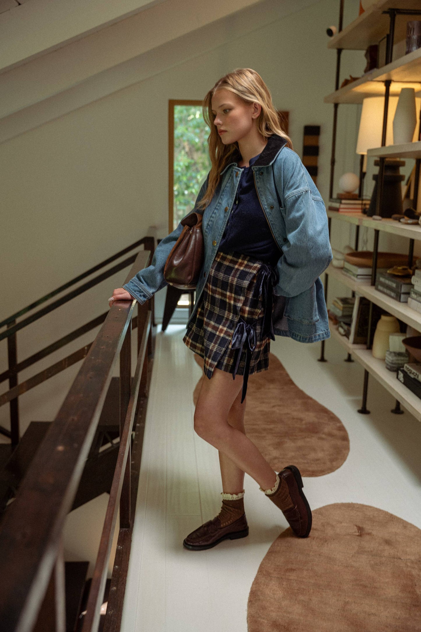 December Plaid Wrap Bow Skort