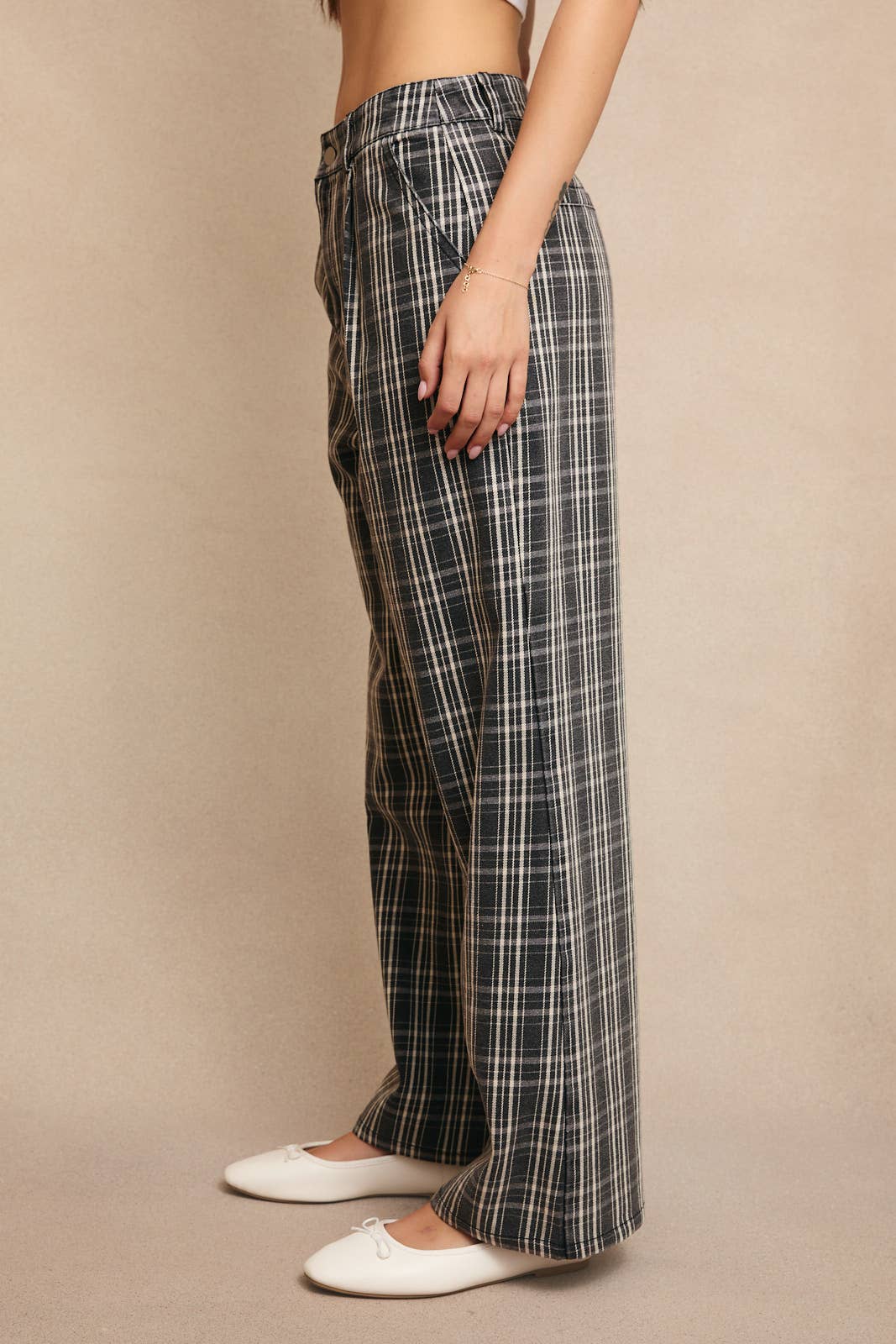 Ziggy Plaid Denim Pants