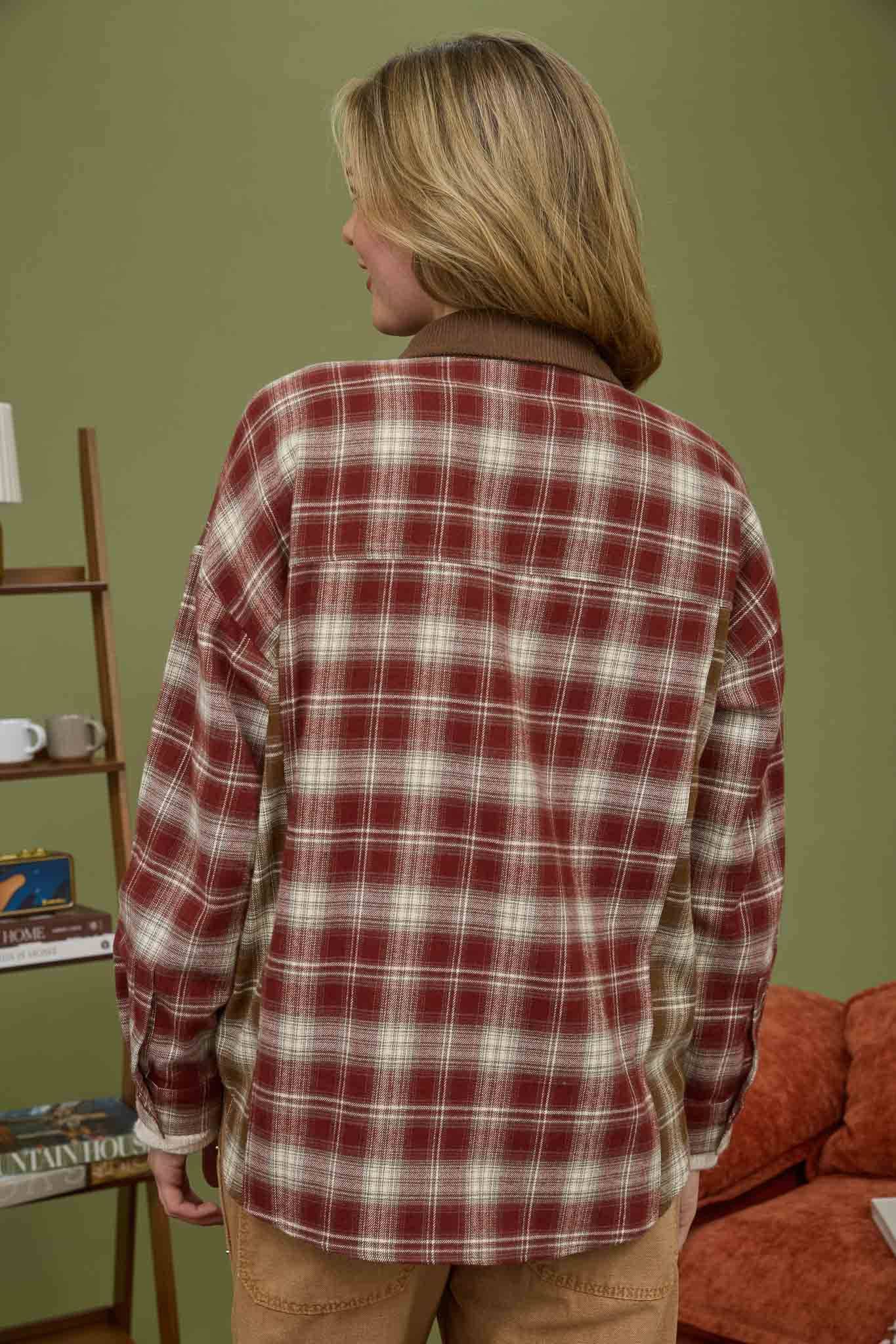 Jade Patchwork Plaid Top