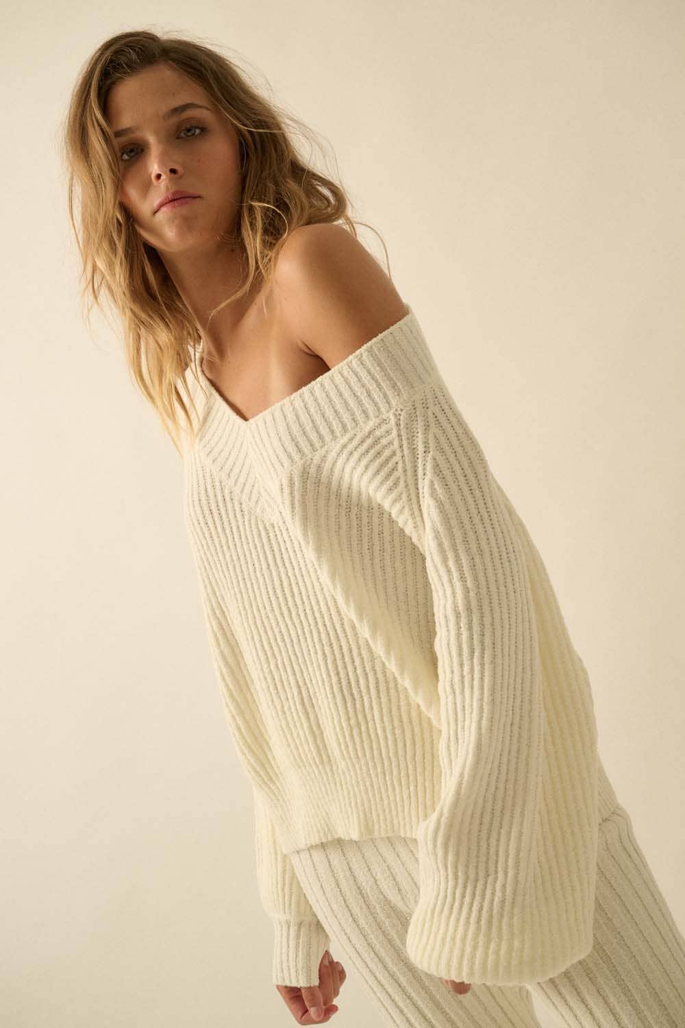 Reagan Slouchy Sweater- Two Colorsx
