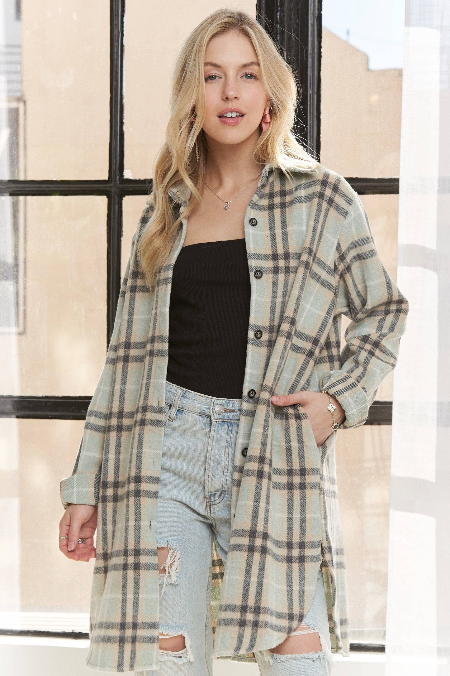 Becca Long Flannel Shacket