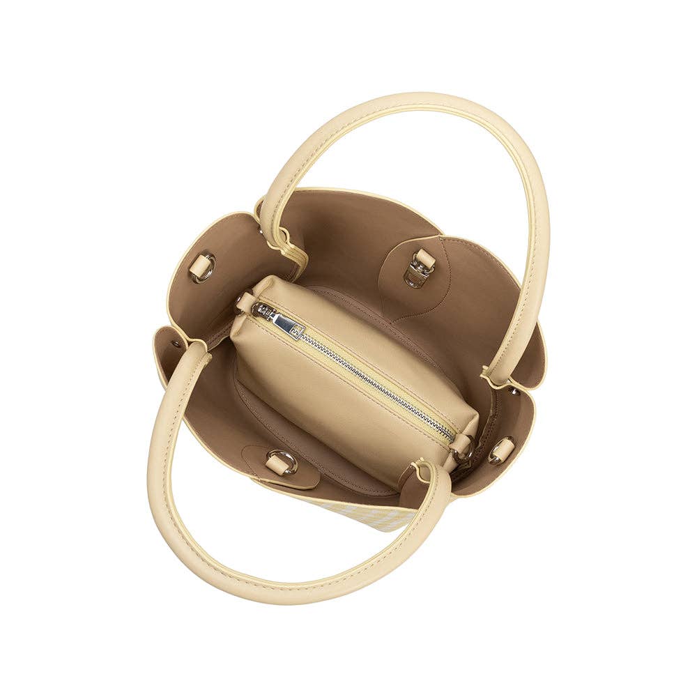 Gingham Tulip Top Handle Bag