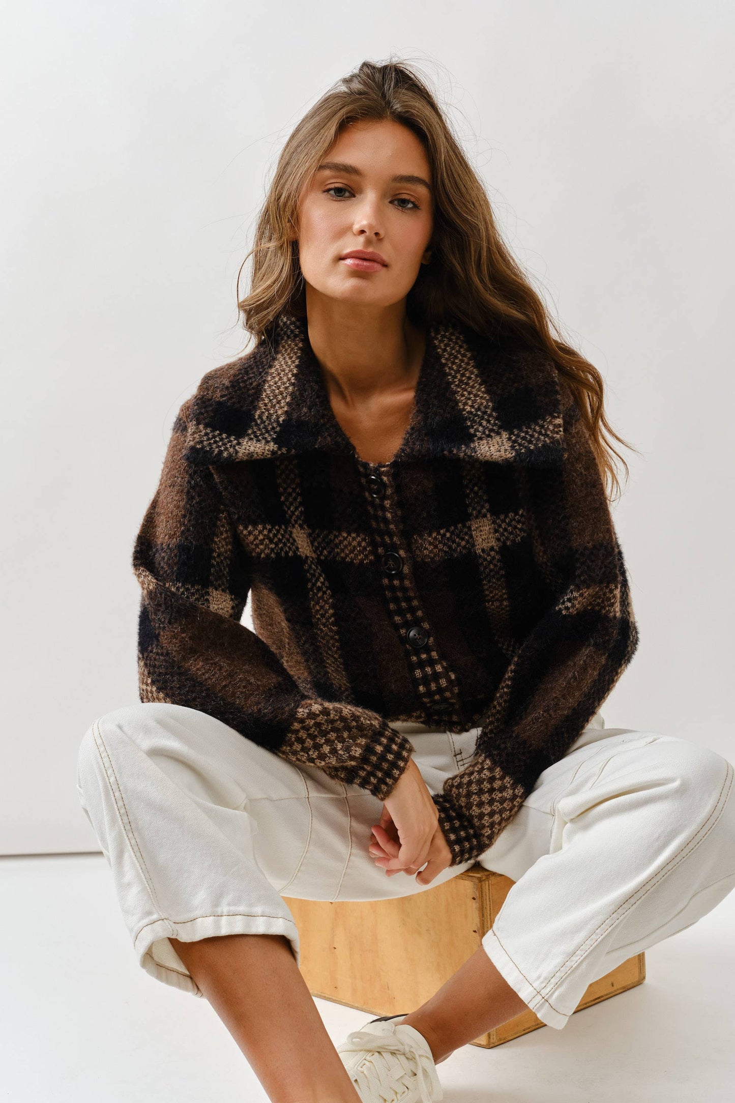 Katrina Mixed Plaid Cardigan