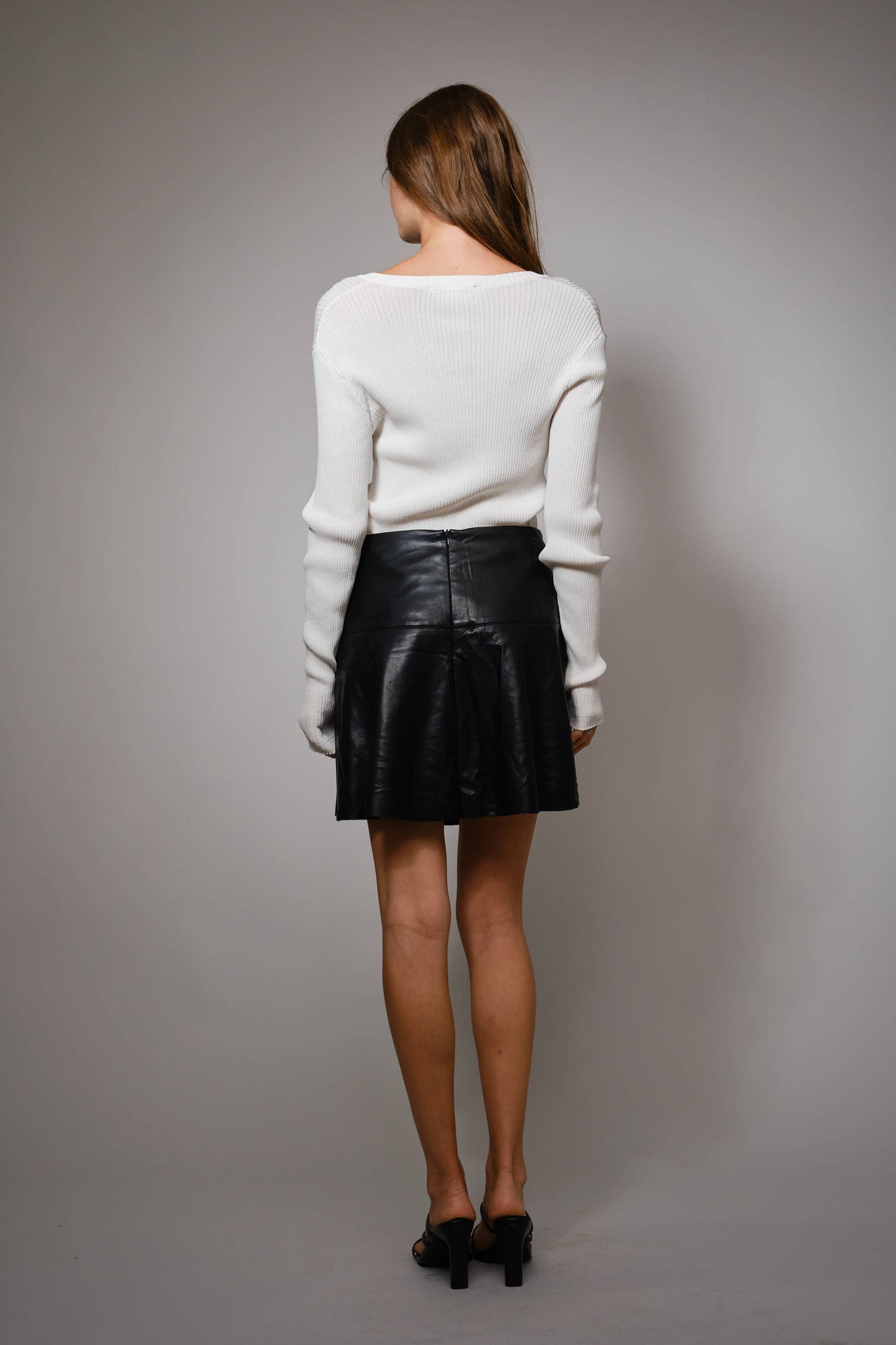 Shay Western Buckle Leather Skort