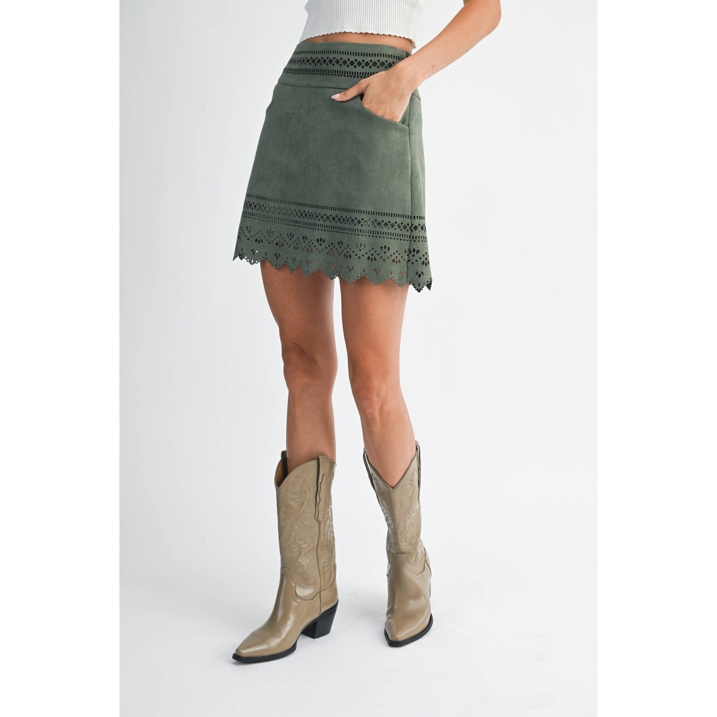 Reagan Laser Cut Skirt