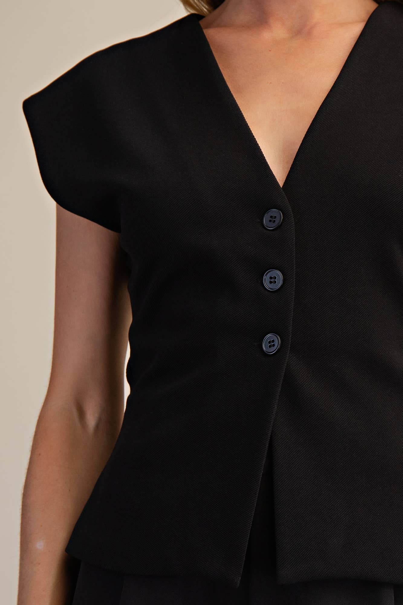 Ada V-Neck Fitted Waist Vest Top