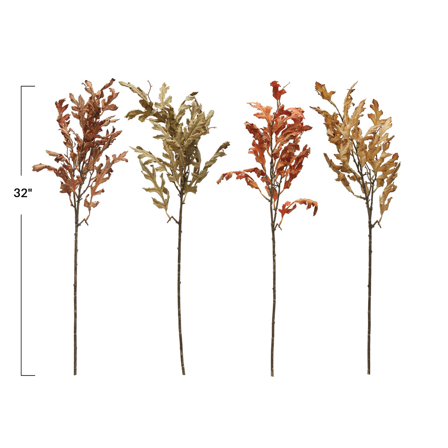 32" Oak Leaf Stem - Four Colors