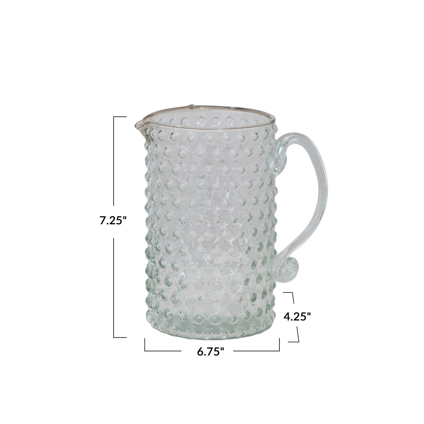Hand Blown Hobnail Pitcher