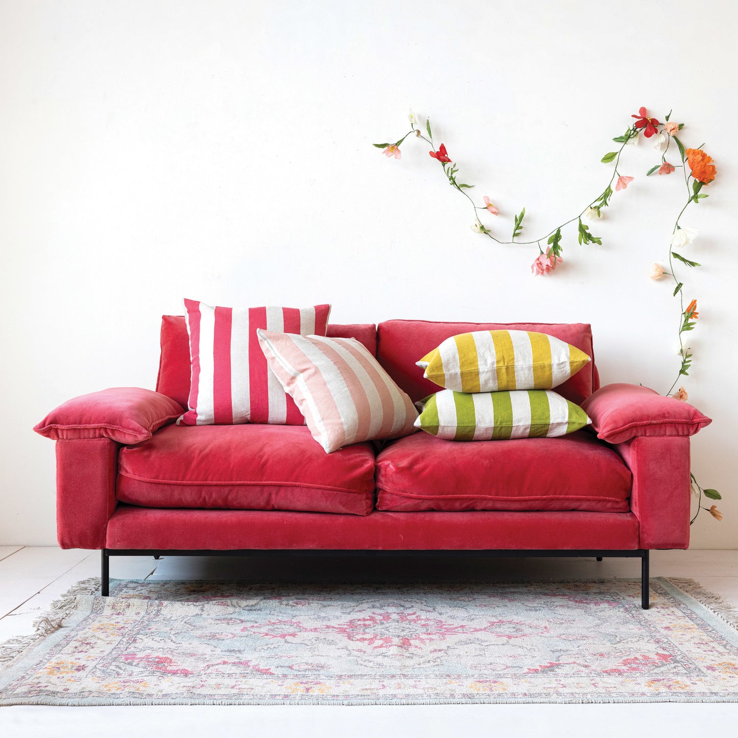 20" Spring Striped Pillows - Three Colors