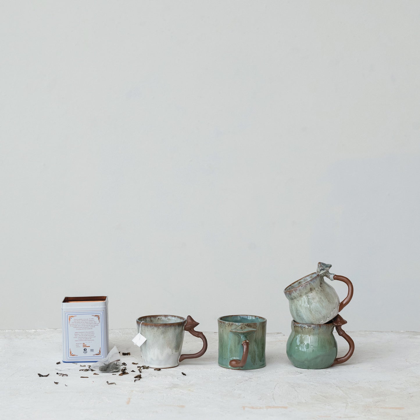 Reactive Glaze Mushroom Mugs