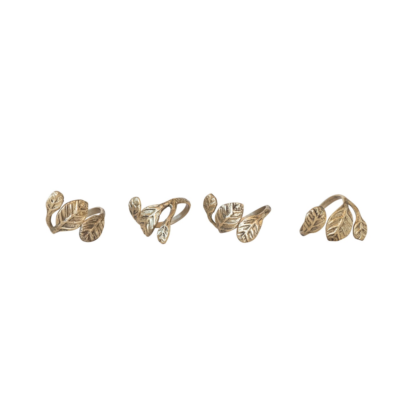 Brass Leaf Napkin Rings