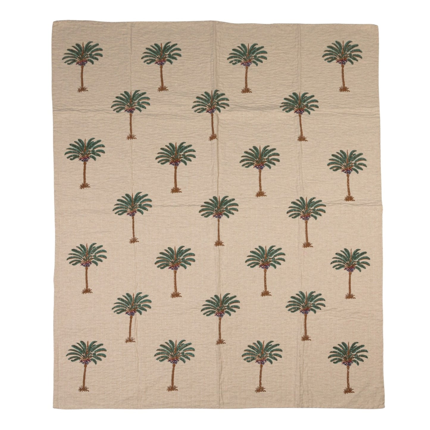 Kantha Stitch Palm Throw